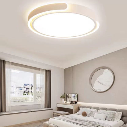 مصباح سقف LED دائري هندسي حديث بسيط من الحديد والألومنيوم والأكريليك لغرفة المعيشة