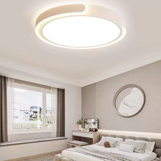 Modern Minimalist Geometric Round Iron Aluminum Acrylic LED Flush Mount Ceiling Light For Living Room