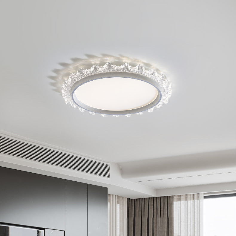 مصباح سقف LED دائري من الألومنيوم والأكريليك بتصميم عصري بسيط لغرفة المعيشة