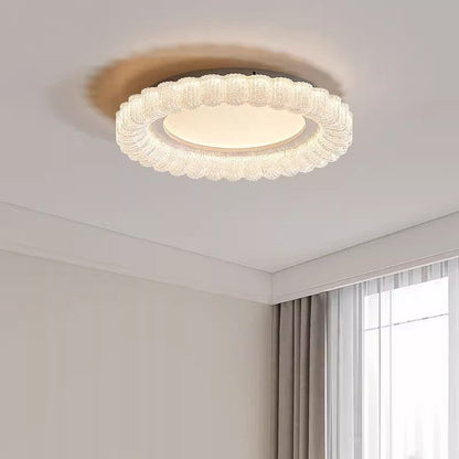 مصباح سقف LED من الأكريليك بتصميم زهور فرنسية دائرية تقليدية لغرفة المعيشة
