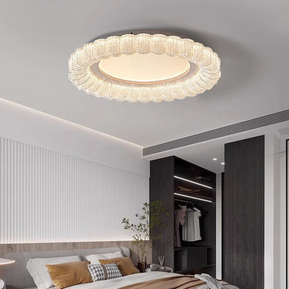 مصباح سقف LED من الأكريليك بتصميم زهور فرنسية دائرية تقليدية لغرفة المعيشة