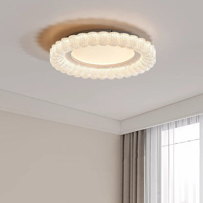 مصباح سقف LED من الأكريليك بتصميم زهور فرنسية دائرية تقليدية لغرفة المعيشة