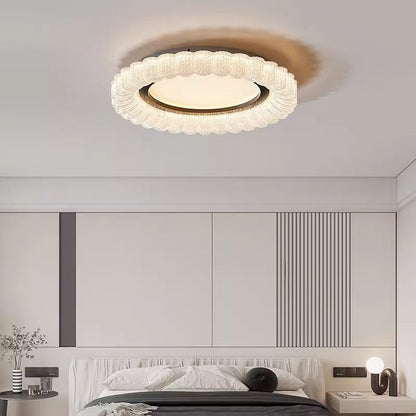 مصباح سقف LED من الأكريليك بتصميم زهور فرنسية دائرية تقليدية لغرفة المعيشة