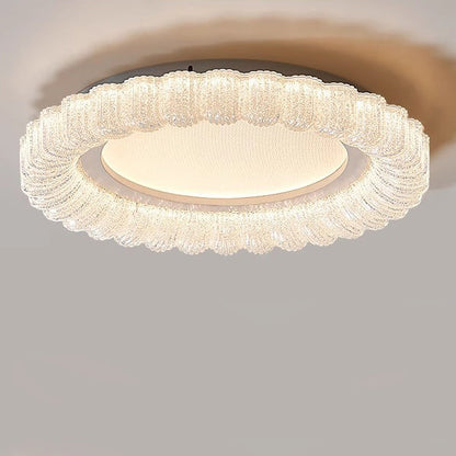 مصباح سقف LED من الأكريليك بتصميم زهور فرنسية دائرية تقليدية لغرفة المعيشة