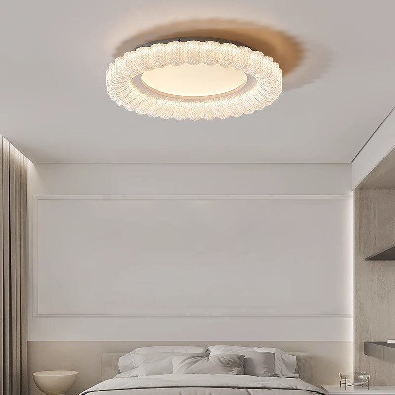 مصباح سقف LED من الأكريليك بتصميم زهور فرنسية دائرية تقليدية لغرفة المعيشة