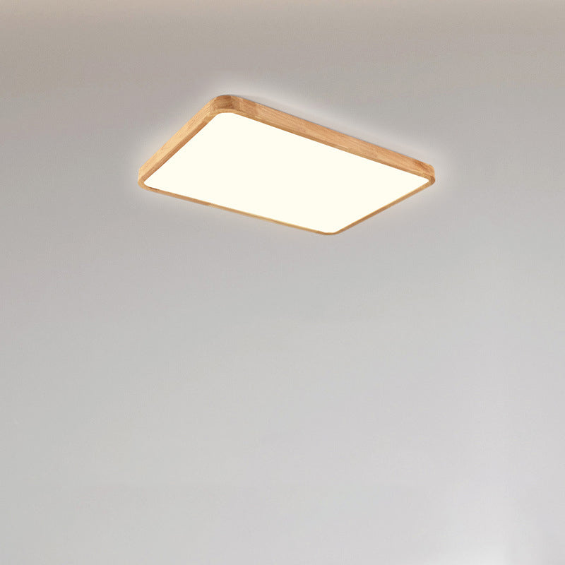 مصباح سقف LED خشبي أكريليك دائري مستطيل الشكل بتصميم عصري بسيط لغرفة المعيشة
