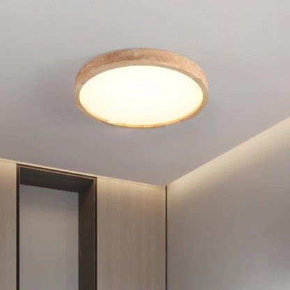 مصباح سقف LED خشبي أكريليك دائري مستطيل الشكل بتصميم عصري بسيط لغرفة المعيشة