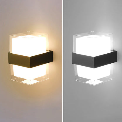 Modern Minimalist Waterproof Round Square Plastic LED Wall Sconce Lamp For Bedroom