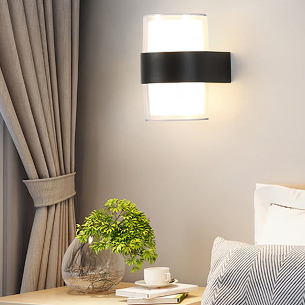 Modern Minimalist Waterproof Round Square Plastic LED Wall Sconce Lamp For Bedroom