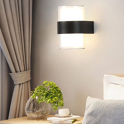 Modern Minimalist Waterproof Round Square Plastic LED Wall Sconce Lamp For Bedroom