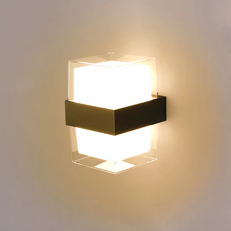 Modern Minimalist Waterproof Round Square Plastic LED Wall Sconce Lamp For Bedroom