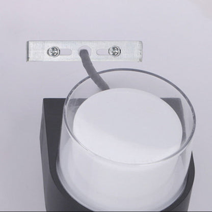 Modern Minimalist Waterproof Round Square Plastic LED Wall Sconce Lamp For Bedroom