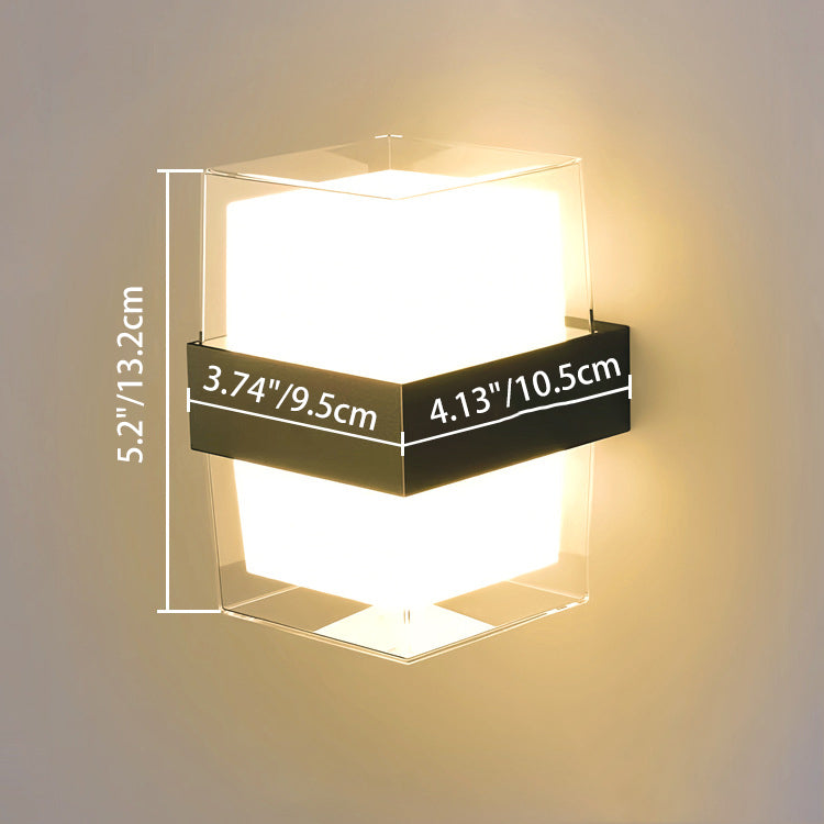 Modern Minimalist Waterproof Round Square Plastic LED Wall Sconce Lamp For Bedroom