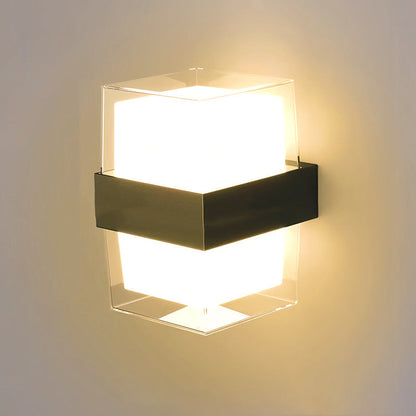 Modern Minimalist Waterproof Round Square Plastic LED Wall Sconce Lamp For Bedroom