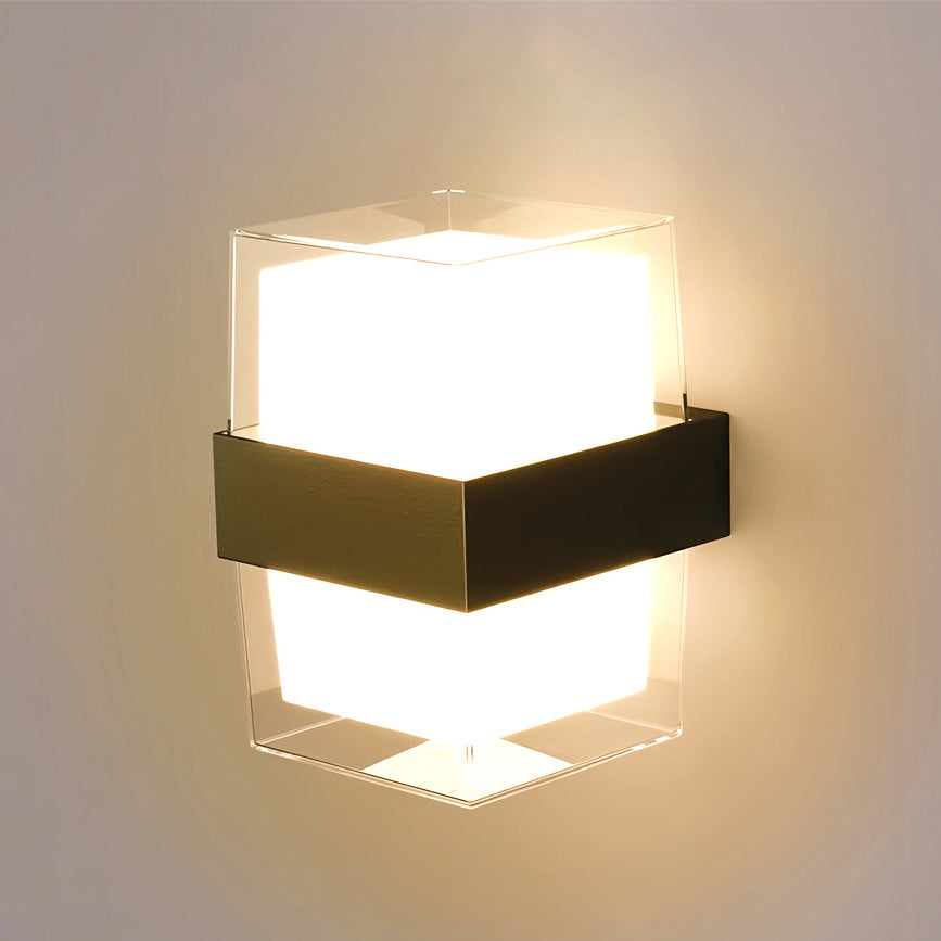 Modern Minimalist Waterproof Round Square Plastic LED Wall Sconce Lamp For Bedroom