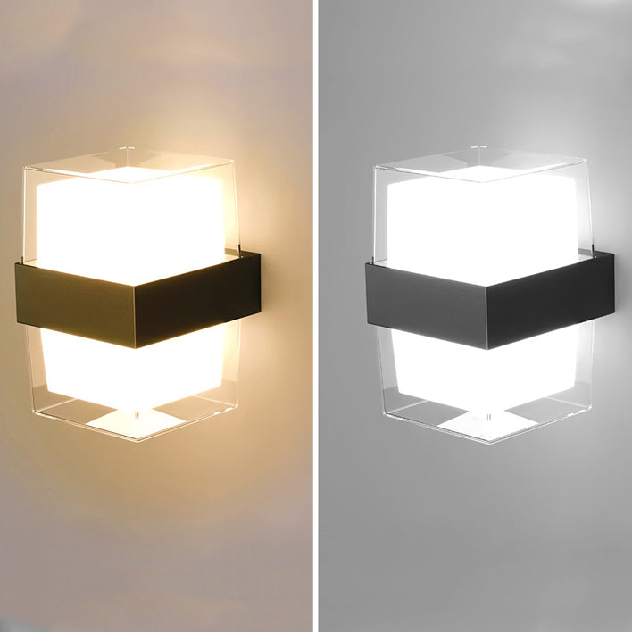 Modern Minimalist Waterproof Round Square Plastic LED Wall Sconce Lamp For Bedroom