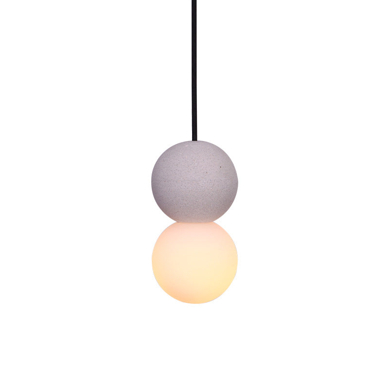 Contemporary Nordic Globe Terrazzo Acrylic Glass 1-Light Pendant Light For Bedroom
