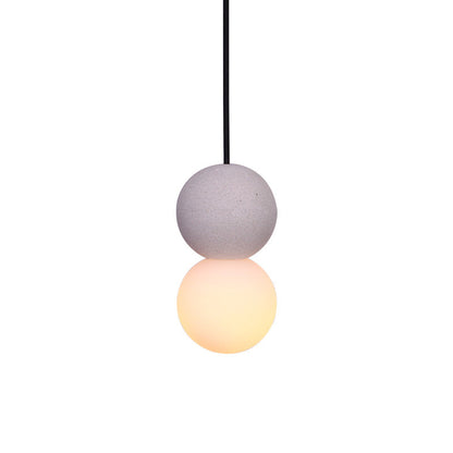 Contemporary Nordic Globe Terrazzo Acrylic Glass 1-Light Pendant Light For Bedroom