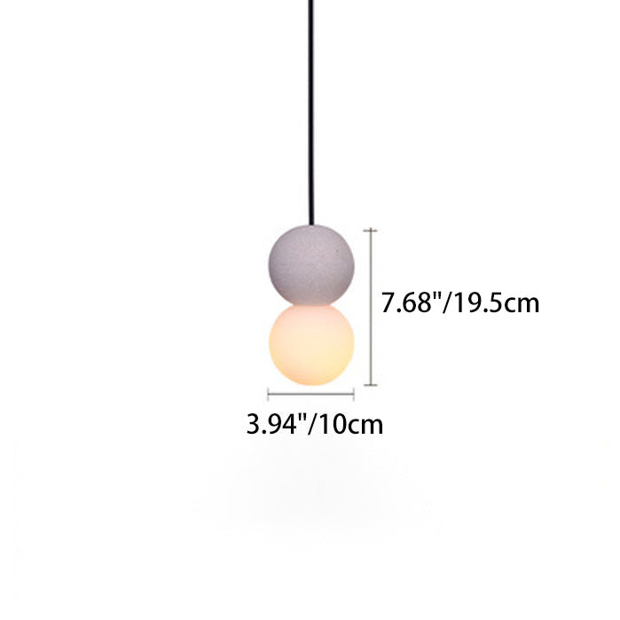 Contemporary Nordic Globe Terrazzo Acrylic Glass 1-Light Pendant Light For Bedroom