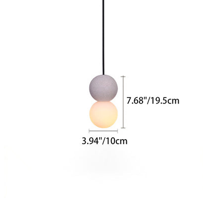 Contemporary Nordic Globe Terrazzo Acrylic Glass 1-Light Pendant Light For Bedroom