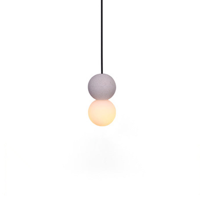Contemporary Nordic Globe Terrazzo Acrylic Glass 1-Light Pendant Light For Bedroom