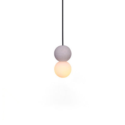 Contemporary Nordic Globe Terrazzo Acrylic Glass 1-Light Pendant Light For Bedroom