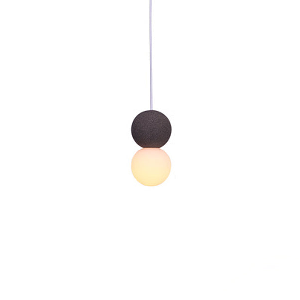 Contemporary Nordic Globe Terrazzo Acrylic Glass 1-Light Pendant Light For Bedroom