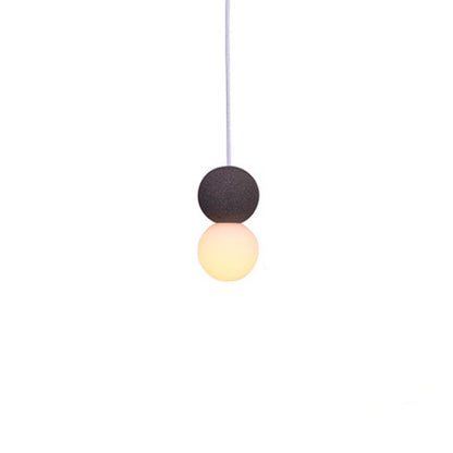 Contemporary Nordic Globe Terrazzo Acrylic Glass 1-Light Pendant Light For Bedroom