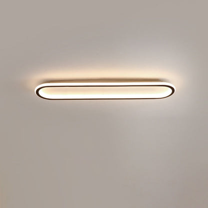 Modern Minimalist Linear Iron Aluminum Silicone LED Flush Mount Ceiling Light For Bedroom