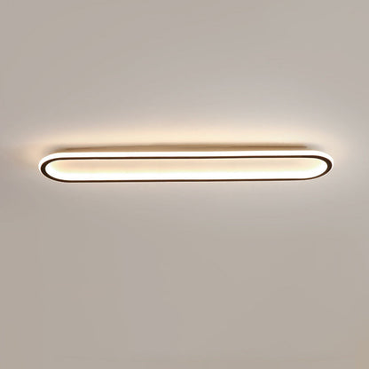 Modern Minimalist Linear Iron Aluminum Silicone LED Flush Mount Ceiling Light For Bedroom