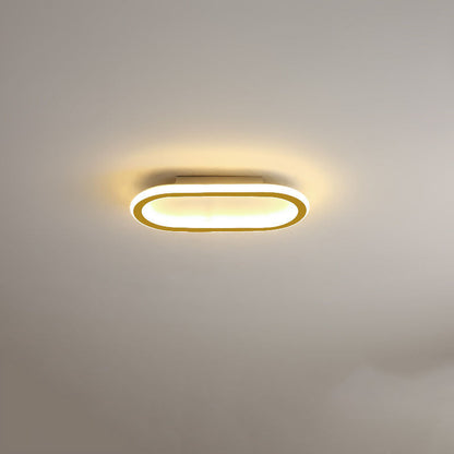 Modern Minimalist Linear Iron Aluminum Silicone LED Flush Mount Ceiling Light For Bedroom