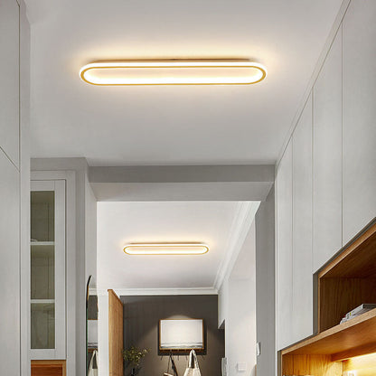 Modern Minimalist Linear Iron Aluminum Silicone LED Flush Mount Ceiling Light For Bedroom