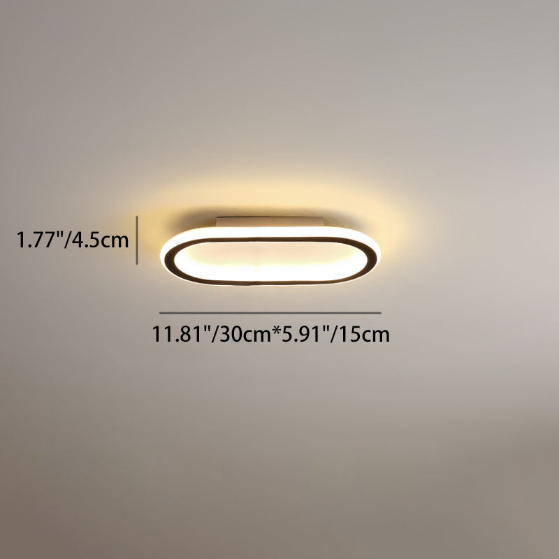 Modern Minimalist Linear Iron Aluminum Silicone LED Flush Mount Ceiling Light For Bedroom