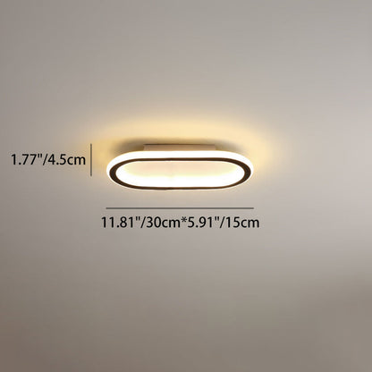 Modern Minimalist Linear Iron Aluminum Silicone LED Flush Mount Ceiling Light For Bedroom
