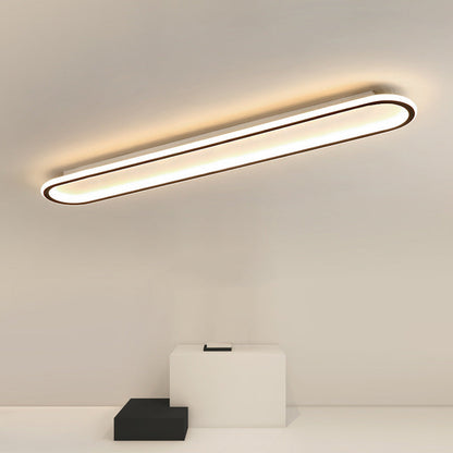 Modern Minimalist Linear Iron Aluminum Silicone LED Flush Mount Ceiling Light For Bedroom