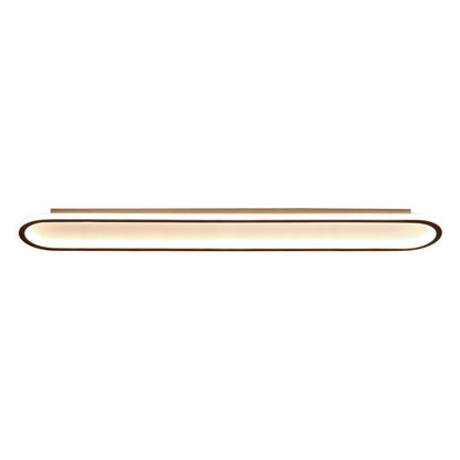 Modern Minimalist Linear Iron Aluminum Silicone LED Flush Mount Ceiling Light For Bedroom