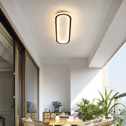 Modern Minimalist Linear Iron Aluminum Silicone LED Flush Mount Ceiling Light For Bedroom