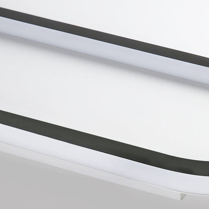 Modern Minimalist Linear Iron Aluminum Silicone LED Flush Mount Ceiling Light For Bedroom