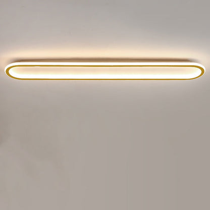 Modern Minimalist Linear Iron Aluminum Silicone LED Flush Mount Ceiling Light For Bedroom