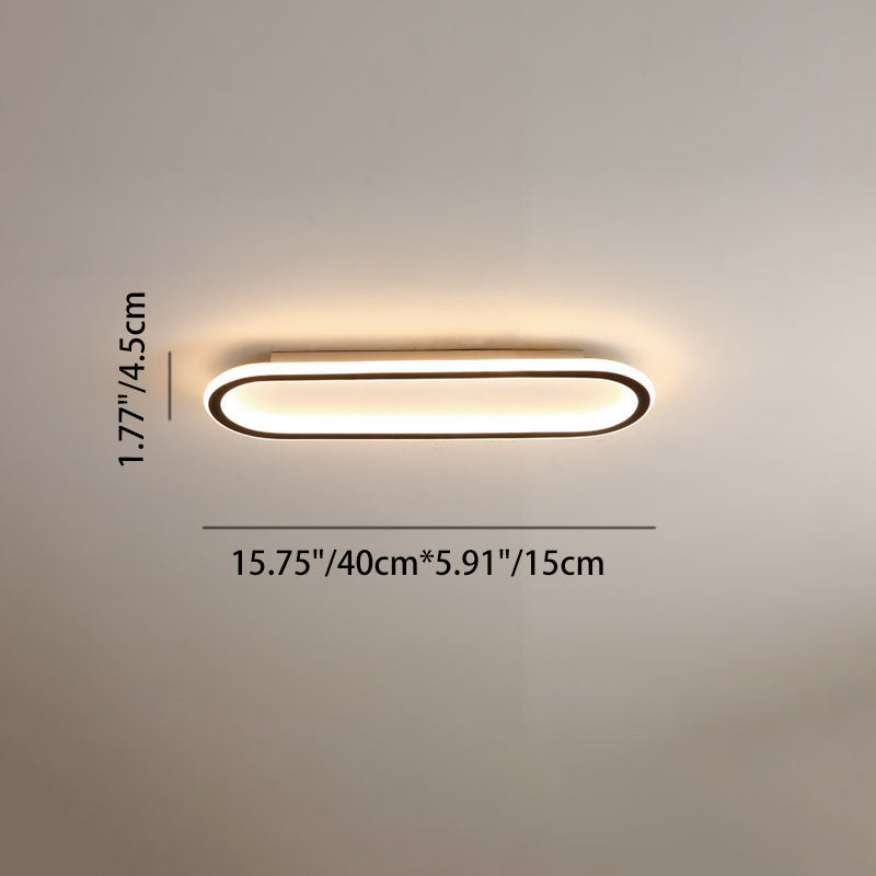 Modern Minimalist Linear Iron Aluminum Silicone LED Flush Mount Ceiling Light For Bedroom