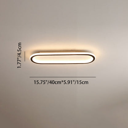 Modern Minimalist Linear Iron Aluminum Silicone LED Flush Mount Ceiling Light For Bedroom