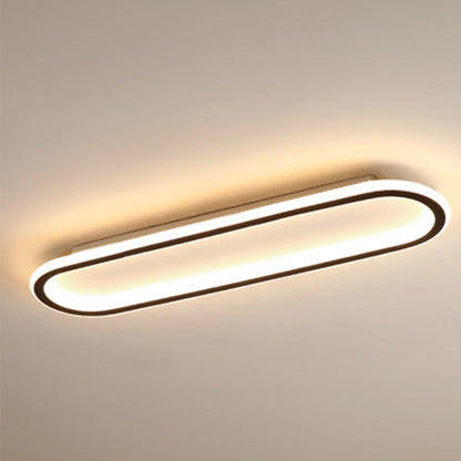 Modern Minimalist Linear Iron Aluminum Silicone LED Flush Mount Ceiling Light For Bedroom