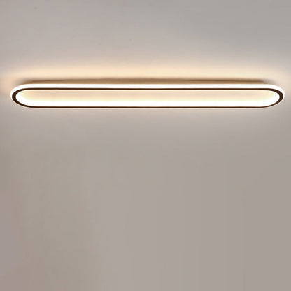 Modern Minimalist Linear Iron Aluminum Silicone LED Flush Mount Ceiling Light For Bedroom