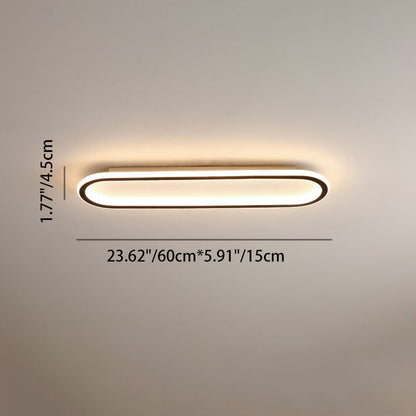 Modern Minimalist Linear Iron Aluminum Silicone LED Flush Mount Ceiling Light For Bedroom