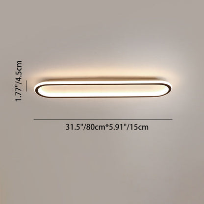 Modern Minimalist Linear Iron Aluminum Silicone LED Flush Mount Ceiling Light For Bedroom