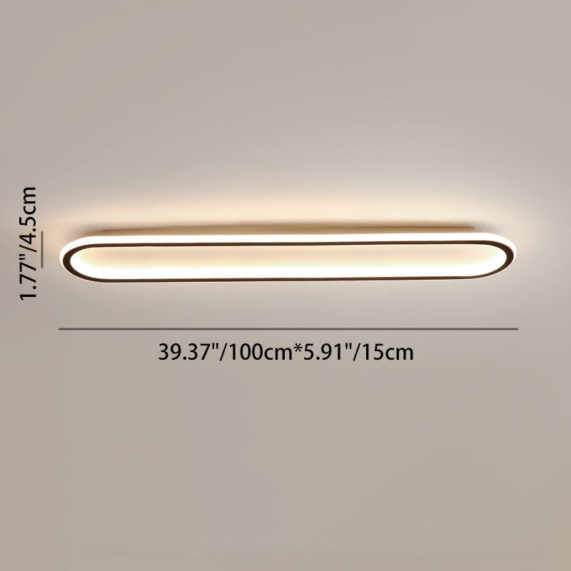 Modern Minimalist Linear Iron Aluminum Silicone LED Flush Mount Ceiling Light For Bedroom