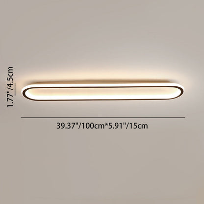 Modern Minimalist Linear Iron Aluminum Silicone LED Flush Mount Ceiling Light For Bedroom