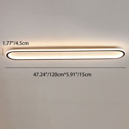 Modern Minimalist Linear Iron Aluminum Silicone LED Flush Mount Ceiling Light For Bedroom
