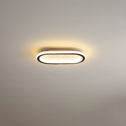 Modern Minimalist Linear Iron Aluminum Silicone LED Flush Mount Ceiling Light For Bedroom