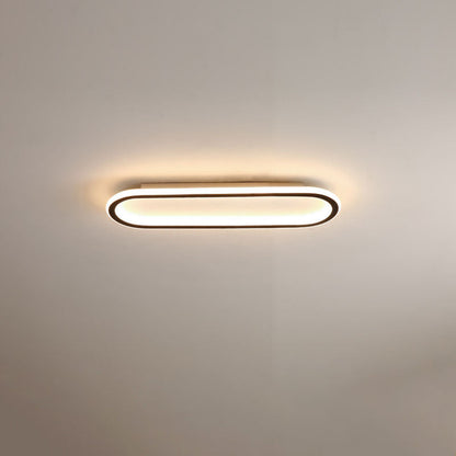 Modern Minimalist Linear Iron Aluminum Silicone LED Flush Mount Ceiling Light For Bedroom